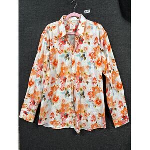 Cigar Shirt Mens 2XL Multicolor Floral Button Down Long Sleeve Lightweight XXL